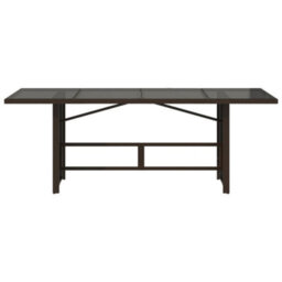Walplus Garden Table With Glass Top Brown 190X80X75 Cm Poly Rattan - thumbnail 4