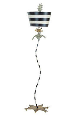 Luminosa Lighting Luminosa South Beach 1 Light Floor Lamp Black, Gold, E27