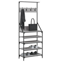 Walplus Clothes Rack With Shoe Storage Grey Sonoma 70X34X184 Cm - thumbnail 3