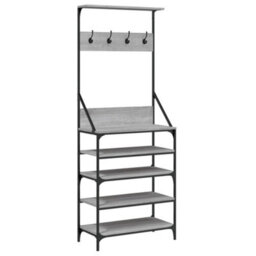 Walplus Clothes Rack With Shoe Storage Grey Sonoma 70X34X184 Cm - thumbnail 2