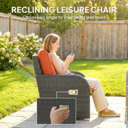 Foxden Orange Rattan Garden Dining Set Six Piece Reclining Armchairs Three Seater Sofa - thumbnail 4
