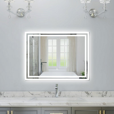 Probaty Bathrooms Bathroom Illuminated Led Mirror With Demister Pad 800X600mm Rectangular Backlit Wall Mounted,touch Sensor Switch - image 1