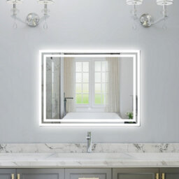 Probaty Bathrooms Bathroom Illuminated Led Mirror With Demister Pad 800X600mm Rectangular Backlit Wall Mounted,touch Sensor Switch - thumbnail 1