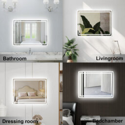 Probaty Bathrooms Bathroom Illuminated Led Mirror With Demister Pad 800X600mm Rectangular Backlit Wall Mounted,touch Sensor Switch - thumbnail 4