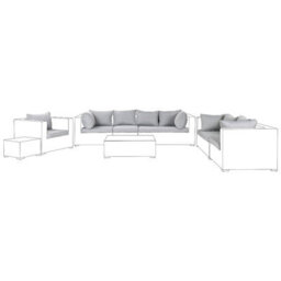 Beliani Outdoor Cushion Cover Set Maestro Ii Grey