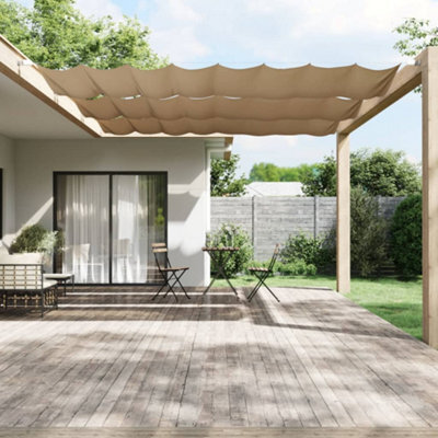 Walplus Vertical Awning Garden Sun Shade Canopy Gazebo For Back Door, Porch, Patio Taupe 140X600 Cm Oxford Fabric - image 1