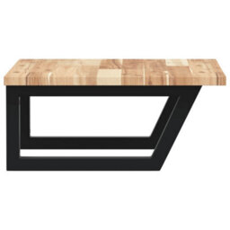 Berkfield Basin Shelf Wall Mounted Steel And Solid Wood Acacia - thumbnail 5