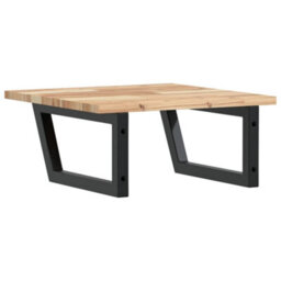 Berkfield Basin Shelf Wall Mounted Steel And Solid Wood Acacia - thumbnail 6
