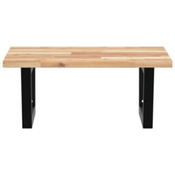 Berkfield Basin Shelf Wall Mounted Steel And Solid Wood Acacia - thumbnail 4