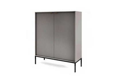 Arte Elegant Nova Highboard Cabinet H1250mm W1040mm D390mm In Grey Matt - Modern Storage Solution - image 1