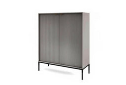 Arte Elegant Nova Highboard Cabinet H1250mm W1040mm D390mm In Grey Matt - Modern Storage Solution - thumbnail 1