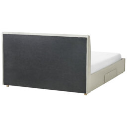 Beliani Bed With Storage Drawers Fabric Soutrin 180 X 200 Cm (Eu Super King) Beige - thumbnail 8