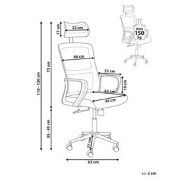 Beliani  Office Chair Monarch Coral - thumbnail 3