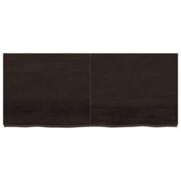 Berkfield Wall Shelf Dark Brown 140X60X(2-6) Cm Treated Solid Wood Oak - thumbnail 4
