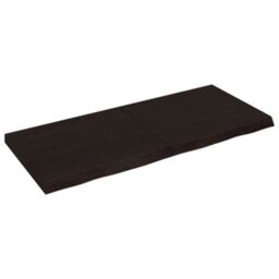 Berkfield Wall Shelf Dark Brown 140X60X(2-6) Cm Treated Solid Wood Oak - thumbnail 2