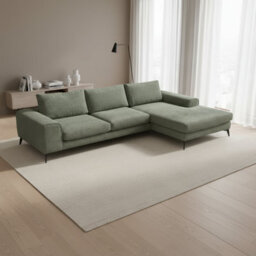 Abakus Direct Venice Chenille Corner Sofa In Sage Green Right Facing With Deep Seats And Extra-Wide Padded Arms - thumbnail 1