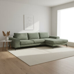 Abakus Direct Venice Chenille Corner Sofa In Sage Green Right Facing With Deep Seats And Extra-Wide Padded Arms - thumbnail 5