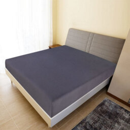 Walplus Jersey Fitted Sheets 2 Pcs Anthracite 160X200 Cm Cotton - thumbnail 1