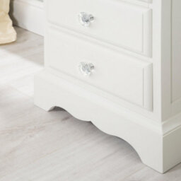 Statement Furniture Romance Antique White 3 Drawer French Style Bedside Table With Crystal Handles - thumbnail 3