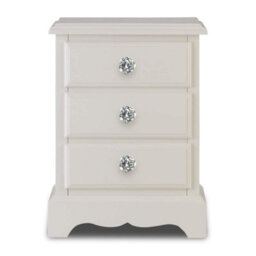 Statement Furniture Romance Antique White 3 Drawer French Style Bedside Table With Crystal Handles - thumbnail 5