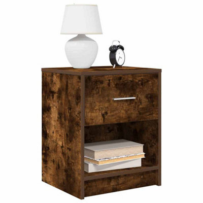 Walplus Bedside Cabinets 2 Pcs With Drawer Smoked Oak 40X34X50 Cm - image 1