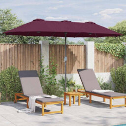 Berkfield Garden Parasol Bordeaux Red Powder-Coated Steel - thumbnail 4