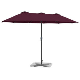 Berkfield Garden Parasol Bordeaux Red Powder-Coated Steel - thumbnail 3