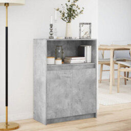 Berkfield Sideboard With Led Concrete Grey 72X34X100 Cm Engineered Wood - thumbnail 4