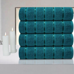 Casabella 4 Pk Bath Sheet Towel Set 80X140 Cm-Luxury 100% Cotton, Highly Absorbent Towel-Extra Large Bath Towels Jade - thumbnail 6