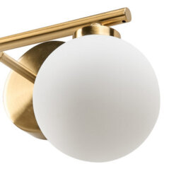 Beliani Two-Light Brass Wall Lamp With Frosted White Glass Globes, W32 X D16 X H13 Cm - thumbnail 5