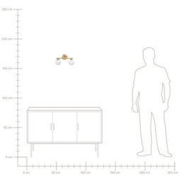 Beliani Two-Light Brass Wall Lamp With Frosted White Glass Globes, W32 X D16 X H13 Cm - thumbnail 6