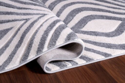 Valencia Modern Ogee Design Carved Area Rugs Silver 200X290 Cm - thumbnail 4