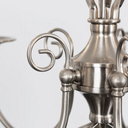 Valuelights Memphis Traditional Style Satin Nickel Barley Twist 5 Way Ceiling Light Chandelier - thumbnail 7