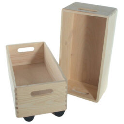 Woodeedoo 4 Tier Wooden Storage Crate Tower On Wheels Stackable Pine Boxes For Kitchen Bathroom Pantry Utility Use 40X20X57.5 Cm - thumbnail 6