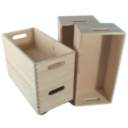 Woodeedoo 4 Tier Wooden Storage Crate Tower On Wheels Stackable Pine Boxes For Kitchen Bathroom Pantry Utility Use 40X20X57.5 Cm - thumbnail 3