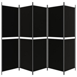 Vidaxl 5-Panel Room Divider Black 250X180 Cm Fabric Room Dividers - thumbnail 4