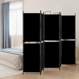 Vidaxl 5-Panel Room Divider Black 250X180 Cm Fabric Room Dividers - thumbnail 1