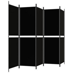 Vidaxl 5-Panel Room Divider Black 250X180 Cm Fabric Room Dividers - thumbnail 5