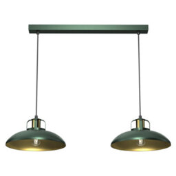 Milagro Felix Green Double Pendant Lamp 2Xe27 The Hand Made High Quality Fittings 29Cm Shades Rugged Industrial Look - thumbnail 3
