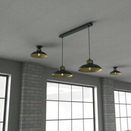 Milagro Felix Green Double Pendant Lamp 2Xe27 The Hand Made High Quality Fittings 29Cm Shades Rugged Industrial Look