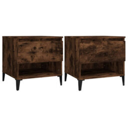Berkfield Side Tables 2 Pcs Smoked Oak 50X46X50 Cm Engineered Wood - thumbnail 2