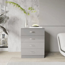 Chest Of Drawers Only Gloss Grey Bedroom Furniture - thumbnail 2