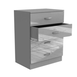 Chest Of Drawers Only Gloss Grey Bedroom Furniture - thumbnail 3