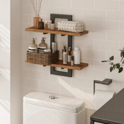 2-Tier Wall Mounted Floating Shelves Set Of 2 Storage - thumbnail 5