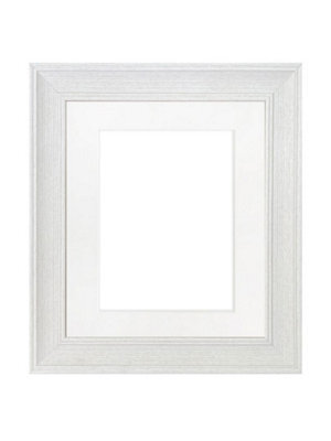 Frames By Post Scandi Limed White Frame With White Mount For Image Size 9 X 7 Inch - image 1