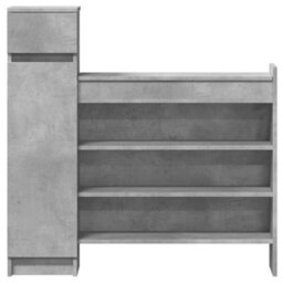 Berkfield Shoe Cabinet Concrete Grey 100.5X28X100 Cm Engineered Wood - thumbnail 6