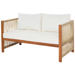 Wyld and Coco Alfresco Living 4-Seater Garden Sofa Set In Light Brown Acacia With Beige Rope Cushions - thumbnail 5