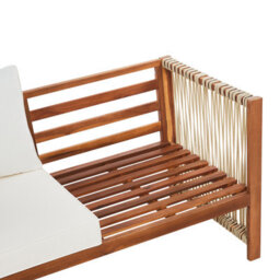 Wyld and Coco Alfresco Living 4-Seater Garden Sofa Set In Light Brown Acacia With Beige Rope Cushions - thumbnail 8