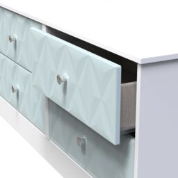 San Jose Ready Assembled Matt Duck Egg Blue & White No Effect 4 Drawer Wide Chest (H)521mm (W)1146mm (D)395mm - thumbnail 3