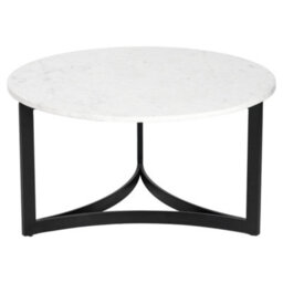 Pacific Lifestyle White Marble Round Coffee Table With Black Metal Legs 81Cm, Hendrick - thumbnail 8